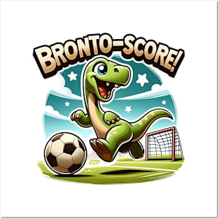 Dino Soccer Champion - Bronto-Score for the Win! Posters and Art